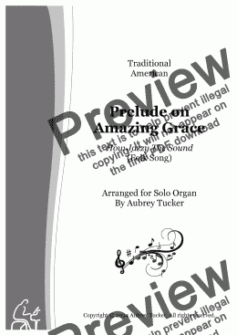 page one of Organ: Prelude on Amazing Grace (How Jazzy The Sound) Folk Song - Traditional American