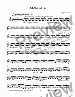 page one of Widmann, Jörg - Ad Absurdum for trumpet Bb