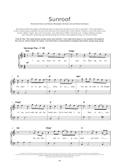 page one of Sunroof (Really Easy Piano)