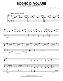 page one of Sogno Di Volare (from Civilization VI) (Piano & Vocal)