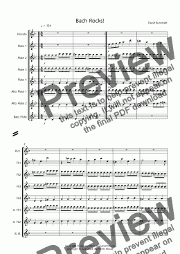 page one of Bach Rocks! for Flute Choir