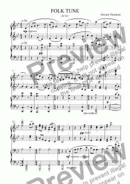 page one of FOLK TUNE for piano duet