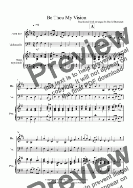 page one of Be Thou My Vision for Horn and Cello Duet