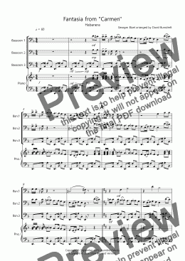 page one of Habanera (Fantasia from Carmen) for Bassoon Trio