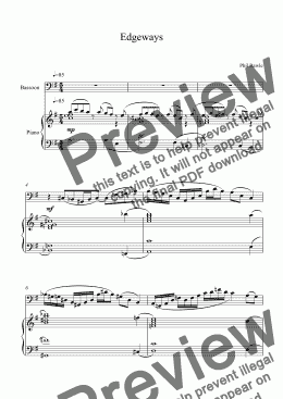 page one of Edgeways - Bassoon and Piano