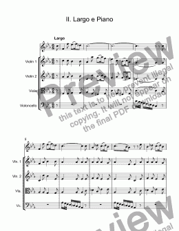 page one of Telemann, Georg - Concerto In F Minor for trumpet Bb (Orig. Oboe), Strings & B. C.(TWV 51f1) - 2 movt. Largo