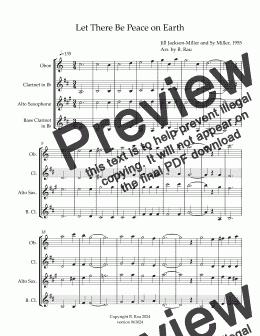 page one of Let There Be Peace on Earth - Woodwind Ensemble