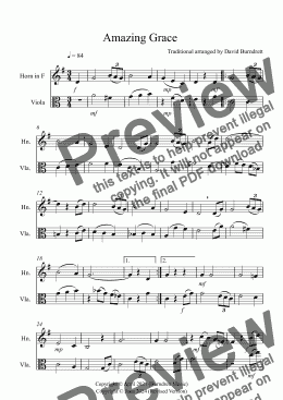 page one of Amazing Grace for Horn and Viola Duet