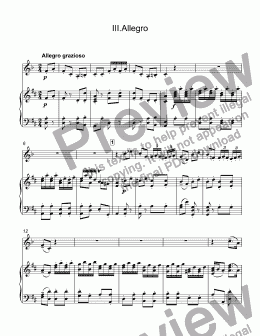 page one of Tartini, Georg - Concerto in D major for trumpet piccolo A & piano, 3 movt. Allegro