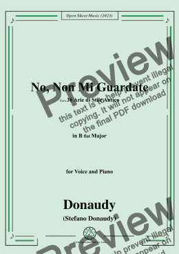 page one of Donaudy-No,Non Mi Guardate,in B flat Major 