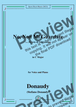 page one of Donaudy-No,Non Mi Guardate,in C Major 