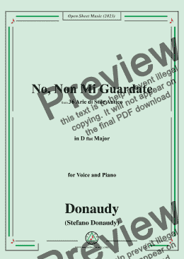 page one of Donaudy-No,Non Mi Guardate,in D flat Major 