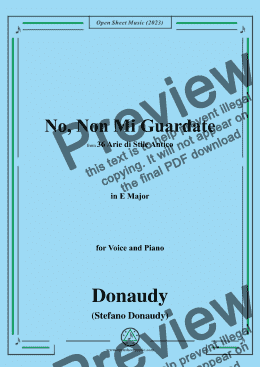 page one of Donaudy-No,Non Mi Guardate,in E Major 