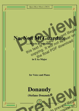 page one of Donaudy-No,Non Mi Guardate,in E flat Major 