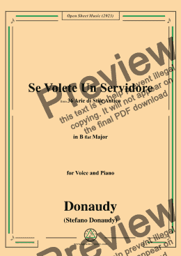 page one of Donaudy-Se Volete Un Servidore,in B flat Major 