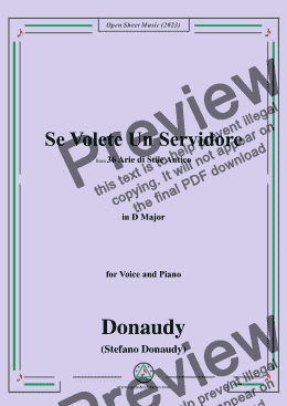 page one of Donaudy-Se Volete Un Servidore,in D Major 