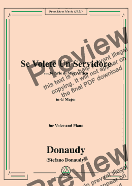 page one of Donaudy-Se Volete Un Servidore,in G Major 