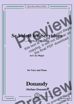 page one of Donaudy-Se Volete Un Servidore,in G flat Major 