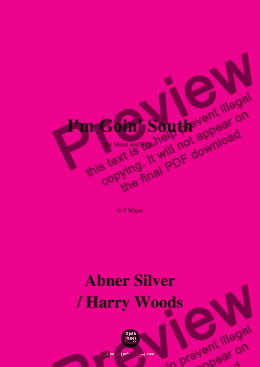 page one of Abner Silver,Harry Woods-Im Goin' South,in F Major