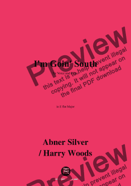 page one of Abner Silver,Harry Woods-Im Goin' South,in E flat Major