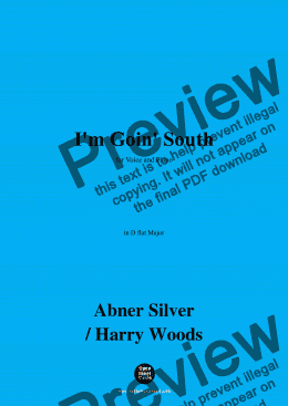 page one of Abner Silver,Harry Woods-Im Goin' South,in D flat Major