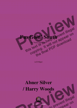 page one of Abner Silver,Harry Woods-Im Goin' South,in D Major