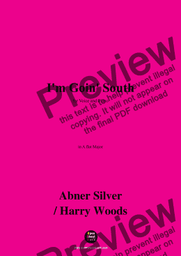 page one of Abner Silver,Harry Woods-Im Goin' South,in A flat Major