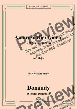 page one of Donaudy-Amorosi Miei Giorni,in C Major 