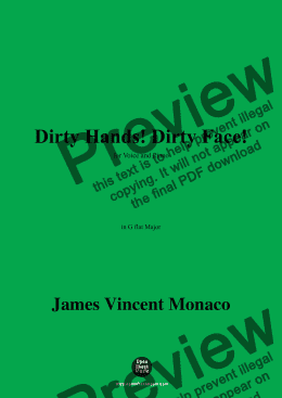 page one of James Vincent Monaco-Dirty Hands!Dirty Face!,in G flat Major