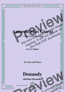 page one of Donaudy-Amorosi Miei Giorni,in G flat Major 