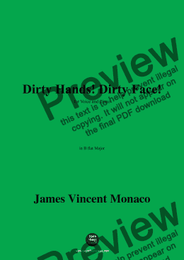 page one of James Vincent Monaco-Dirty Hands!Dirty Face!,in B flat Major