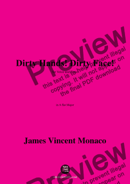 page one of James Vincent Monaco-Dirty Hands!Dirty Face!,in A flat Major