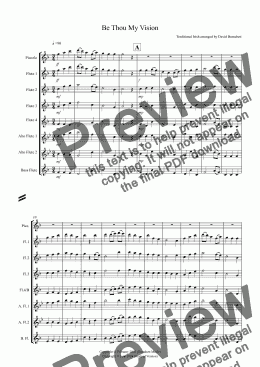 page one of Be Thou My Vision for Flute Choir