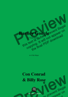 page one of Con Conrad,Billy Rose-Barney Google,in G flat Major