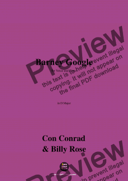 page one of Con Conrad,Billy Rose-Barney Google,in D Major