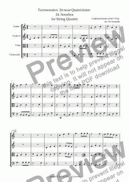page one of Turmsonaten. 24 neue Quatrizinien 24. Sonatina for String Quartet