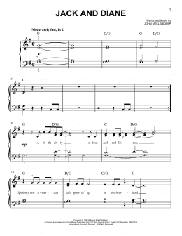 page one of Jack And Diane (Easy Piano)