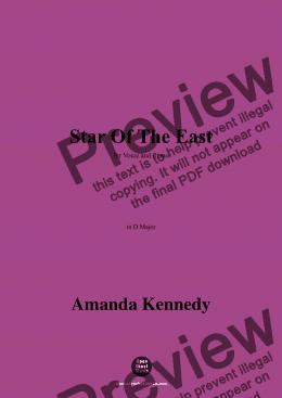 page one of Amanda Kennedy-Star Of The East,in D Major