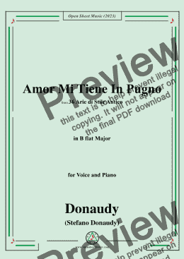 page one of Donaudy-Amor Mi Tiene In Pugno,in B flat Major 