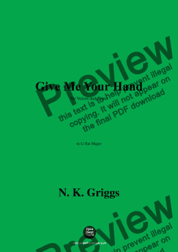 page one of N. K. Griggs-Give Me Your Hand,in G flat Major