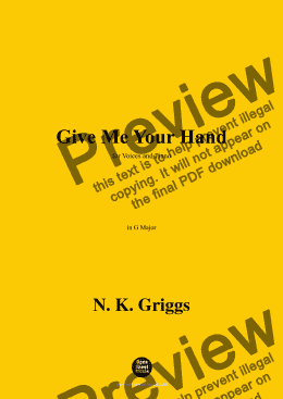 page one of N. K. Griggs-Give Me Your Hand,in G Major