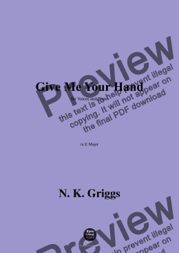 page one of N. K. Griggs-Give Me Your Hand,in E Major