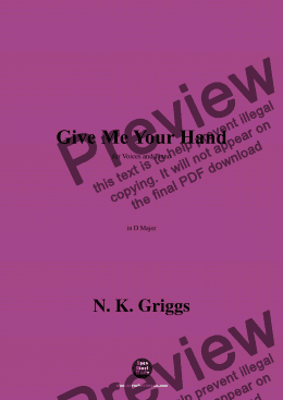 page one of N. K. Griggs-Give Me Your Hand,in D Major