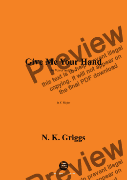 page one of N. K. Griggs-Give Me Your Hand,in C Major