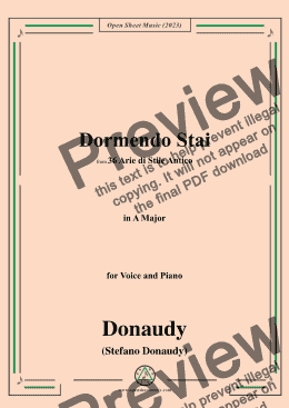 page one of Donaudy-Dormendo Stai,in A Major