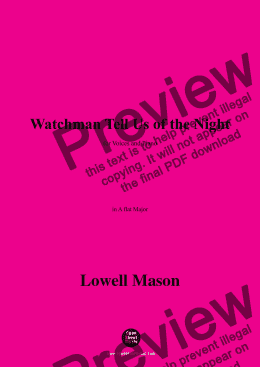 page one of Lowell Mason-Watchman Tell Us of the Night,in A flat Major