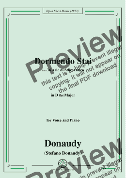 page one of Donaudy-Dormendo Stai,in D flat Major