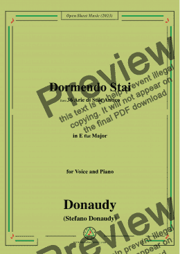 page one of Donaudy-Dormendo Stai,in E flat Major 