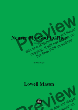 page one of Lowell Mason-Nearer My God to Thee,in B flat Major