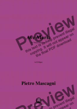 page one of P. Mascagni-Ave Maria,in D Major